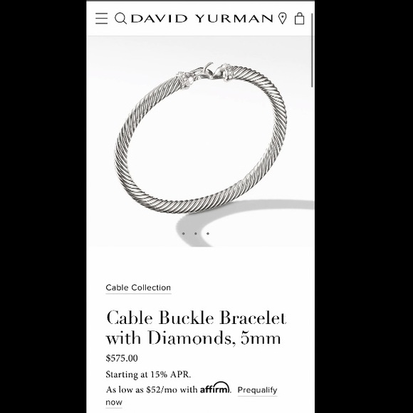 Cable Buckle Bracelet with Diamonds, 5mm - Picture 5 of 7